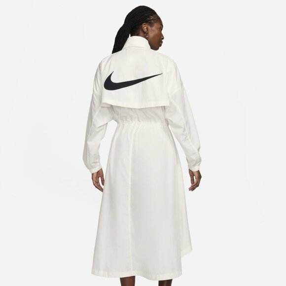 NEW Nike Sportswear Essential Trench Coat White Lightweight Womens L FN2843-133 - Picture 2 of 6